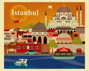 Skyline Istanbul Art Print